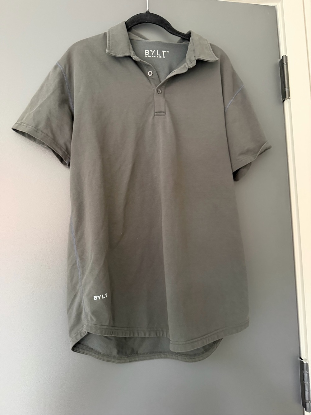 BYLT Basics Men's Short Sleeve Polo in Charcoal Gray